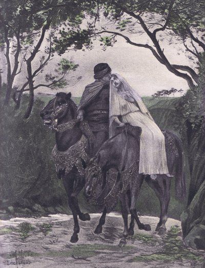Los fugitivos, ilustración del Decamerón de Boccaccio publicado por Navarre Society 1930