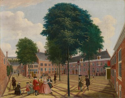 El gran patio del hogar de leprosos, 1735 de Louis Chalon