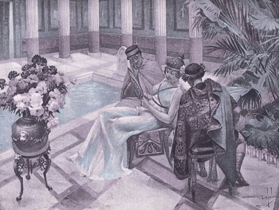 Tito y Gisipo, ilustración del Decamerón de Boccaccio publicado por Navarre Society 1930