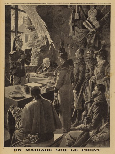 Una boda en el frente, Hauteville, Arras, Francia, Primera Guerra Mundial de Louis Charles (after) Bombled