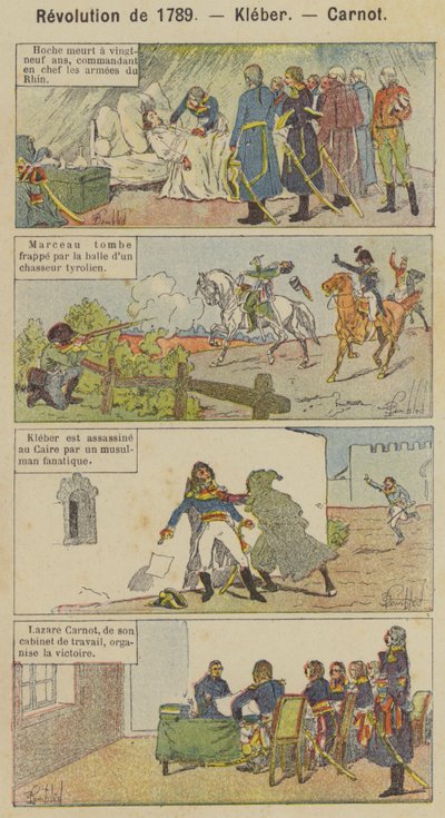 Revolución de 1789, Kléber, Carnot (litografía en color) de Louis Charles (after) Bombled