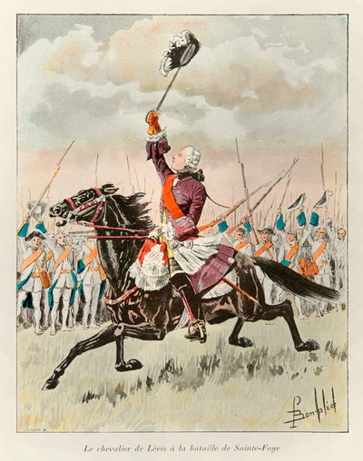 Bombled Louis (1862 - 1927); El Caballero de Levis (François Gaston de Levis 1719 - 1787) en la Batalla de Sainte Foy en 1760 contra los ingleses; Historia de Nueva Francia de Eugene Guenin - 1900 - Colección privada de Louis Charles Bombled