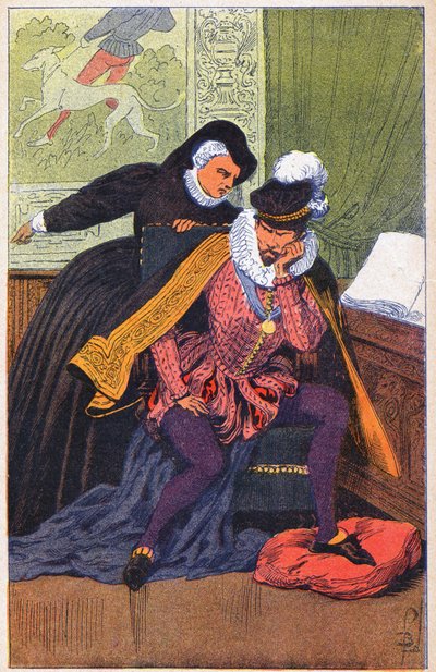 Catalina de Médici y su hijo Carlos IX de Louis Charles Bombled
