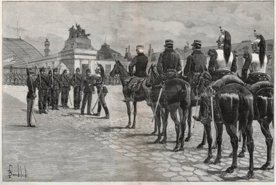 Degradación de Alfred Dreyfus - Caso Dreyfus: La degradación de Alfred Dreyfus en el patio de la Escuela Militar de París, 5 de enero de 1895. Grabado en 