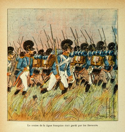 Ilustración de Louis Bombled (1862-1927) del libro "El Memorial de Santa Helena" del Conde Emmanuel de Las Cases (1766-1842): Ejército bávaro integrado con el ejército de Napoleón, colección privada de Louis Charles Bombled