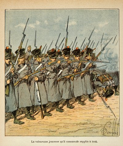 Ilustración de Bombled Louis (1862-1927) del libro “El Memorial de Santa Elena” de Conde Emmanuel de Las Cases (1766-1842): Los franceses durante la Batalla de Lützen en 1813, Colección privada de Louis Charles Bombled