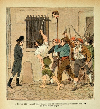 Ilustración de Louis Bombled (1862-1927) del libro El Memorial de Santa Helena de Conde Emmanuel de Las Cases (1766-1842): Bonaparte durante la Revolución Francesa enfrentándose a la multitud, Colección Privada de Louis Charles Bombled