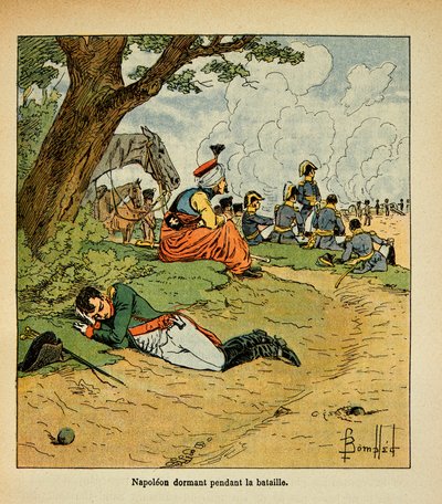El emperador Napoleón durmiendo durante la batalla, de la colección privada de Louis Charles Bombled