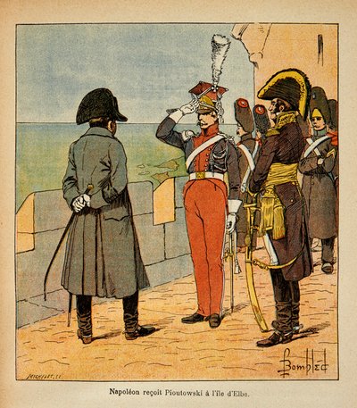 El emperador Napoleón recibe al mariscal Poniatowski en la isla de Elba, de la colección privada de Louis Charles Bombled