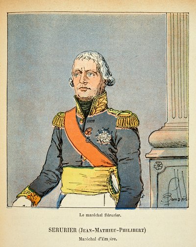 Ilustración de Bombled Louis (1862-1927) del libro “El Memorial de Santa Helena” de Conde Emmanuel de Las Cases (1766-1842): Retrato del mariscal Jean Mathieu Philibert Serurier (1742-1819), Colección privada de Louis Charles Bombled