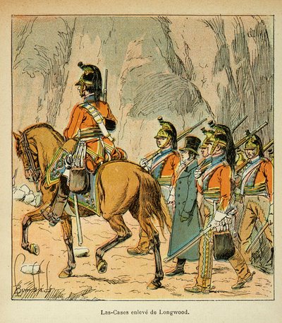 Ilustración de Bombled Louis (1862-1927) del libro “El Memorial de Santa Helena” de Conde Emmanuel de Las Cases (1766-1842): Las Cases arrestado por orden de Hudson Lowe (1769-1844) Colección privada de Louis Charles Bombled