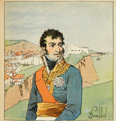 Ilustración de Louis Bombled (1862-1927) del libro “El Memorial de Santa Helena” de Emmanuel de Las Cases (1766-1842): Retrato del mariscal Auguste Frederic Louis (Auguste-Frederic-Louis) de Marmont (1774-1852), Duque de Ragusa, Colección Privada de Louis Charles Bombled