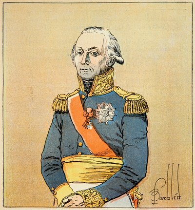 Ilustración de Louis Bombled (1862-1927) del libro “El Memorial de Santa Helena” de Emmanuel de Las Cases (1766-1842): Retrato del mariscal François Christophe Kellermann (1735-1820), Duque de Valmy, Colección Privada de Louis Charles Bombled