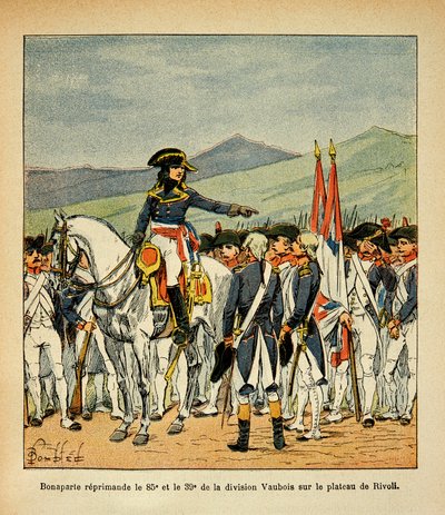 Bonaparte reprende al regimiento 85 y 39 de Vaubois en el plateau de Rivoli, de la colección privada de Louis Charles Bombled