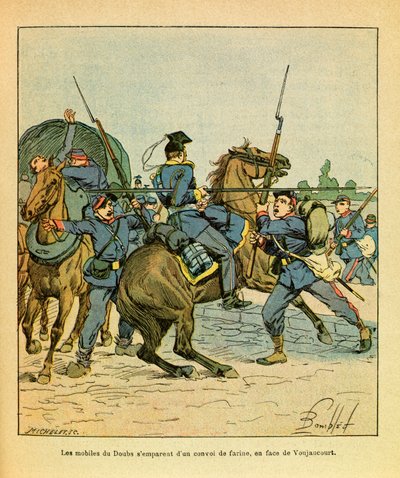 El ejército del Este (Guerra Franco-Alemana; campaña de 1870-1871): Los móviles del Doubs capturan un convoy de harina frente a Voujeaucourt el 23 de noviembre de 1870 de Louis Charles Bombled