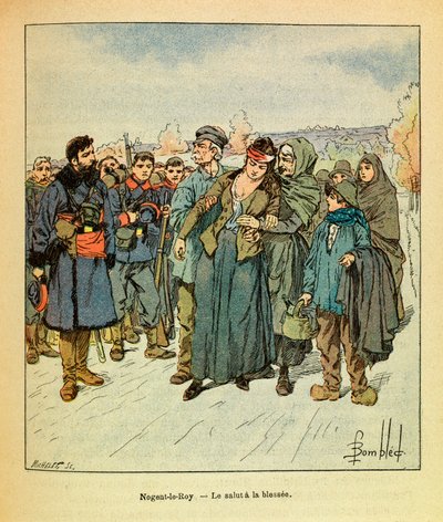 El ejército del Este: En diciembre de 1870, en Nogent le Roy, la salvación de los soldados a los heridos civiles de Louis Charles Bombled