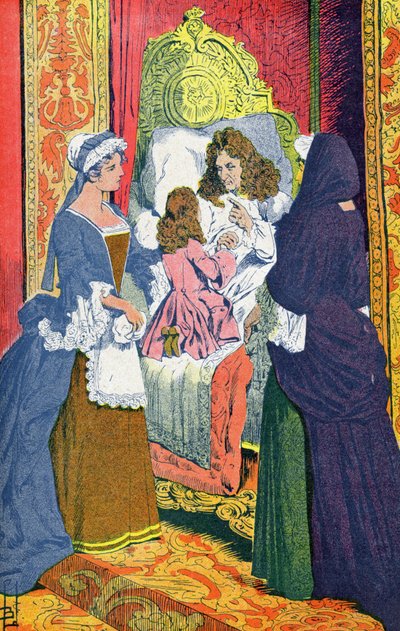 Luis XIV en su lecho de muerte de Louis Charles Bombled