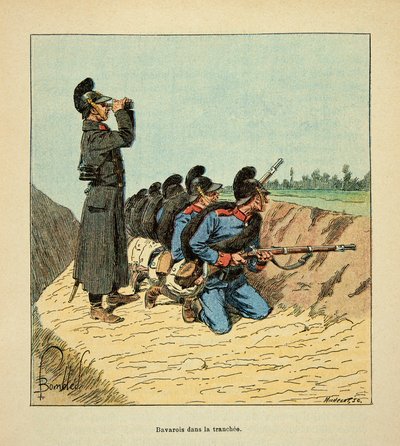 El ejército del Loira: Militar bávaro en una trinchera en 1870 de Louis Charles Bombled