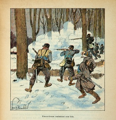 El ejército del Loira: Tiradores francos franceses bajo el bosque de Louis Charles Bombled