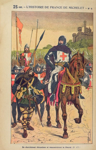 La partida para las cruzadas, ilustración de 