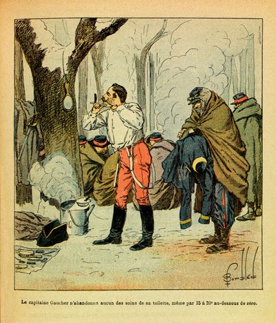El ejército del Este (Guerra Franco-Alemana; campaña de 1870-1871): El capitán Gaucher no descuida su aseo ni en pleno invierno de Louis Charles Bombled