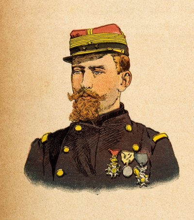 El ejército del Este de Eugene Sergeant, ilustrado por Louis Bombled (Guerra Franco-Prusiana; campaña de 1870-1871): Retrato del General Cremer (1840-1876) de Louis Charles Bombled