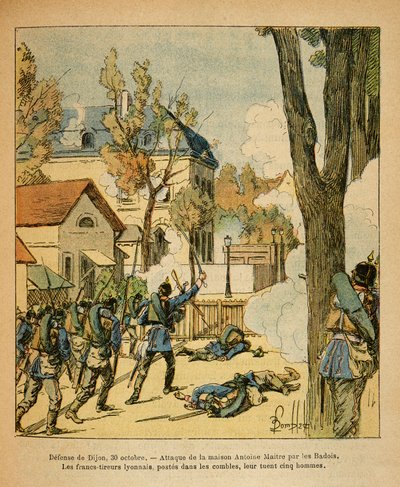 El Ejército del Este de Eugene Sergeant, conocido como Grenest, ilustrado por Louis Bombled (1862-1927): Defensa de Dijon el 30 de octubre de Louis Charles Bombled