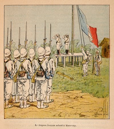 Anecdotario de la Guerra en Madagascar: La bandera francesa ondea en Marovoay en 1895 de Louis Charles Bombled