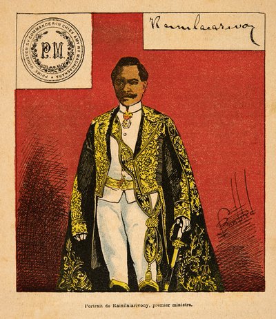 Anecdotario de la Guerra en Madagascar: Retrato del Primer Ministro Rainilaiarivony de Louis Charles Bombled