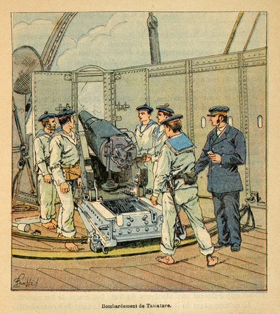 La guerra en Madagascar: Bombardeo de Tamatave por la Marina Francesa de Louis Charles Bombled