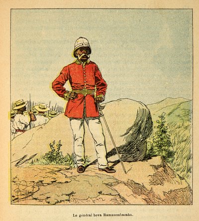 La Guerra en Madagascar - Historia anecdótica de las expediciones francesas de 1885-1895 por Henri Galli, ilustrado por Louis Bombled: Retrato del General Hova Ramasombazaha de Louis Charles Bombled