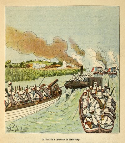 La guerra en Madagascar: La Infantería de Marina atacó la ciudad de Marovoay en 1895 de Louis Charles Bombled