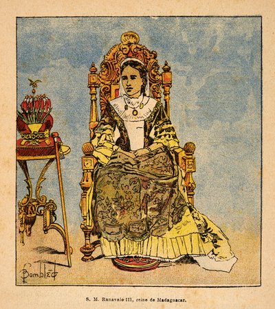 La guerra en Madagascar: Retrato de la reina Ranavalona III (1861-1917), reina de Madagascar de Louis Charles Bombled