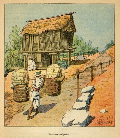 La guerra en Madagascar-Historia anecdótica de las expediciones francesas de 1885-1895 por Henri Galli, ilustrado por Louis Bombled: Un caso malgache en el siglo XIX, Colección privada de Louis Charles Bombled