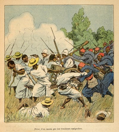 Anecdotario de la Guerra en Madagascar: Los malgaches capturaron un cañón durante las batallas de Ambolomonty en 1895 de Louis Charles Bombled