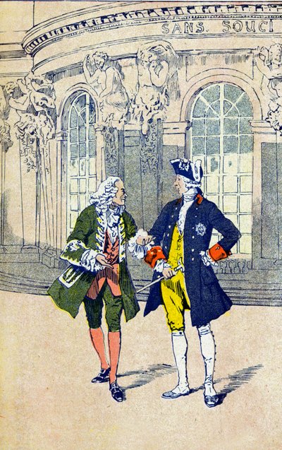 Voltaire con Federico II de Prusia de Louis Charles Bombled