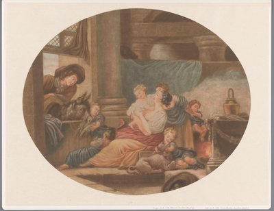 Interior con familia de seis hijos
L