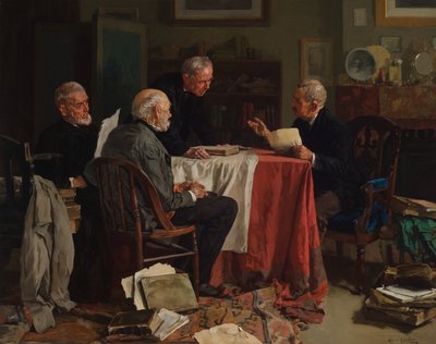 Opiniones diferentes (Óleo sobre lienzo) de Louis Charles Moeller