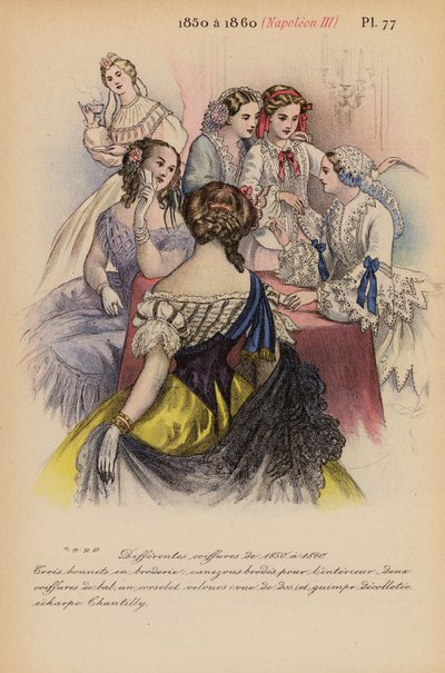 Moda francesa: 1850 a 1860, Napoleón III (litografía en color) de Louis Colas