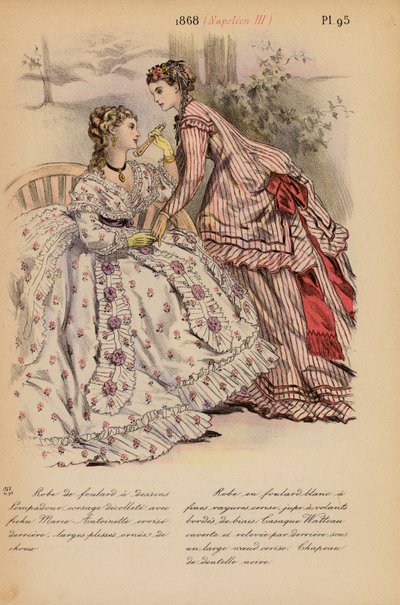 Moda francesa: 1868, Napoleón III (litografía en color) de Louis Colas