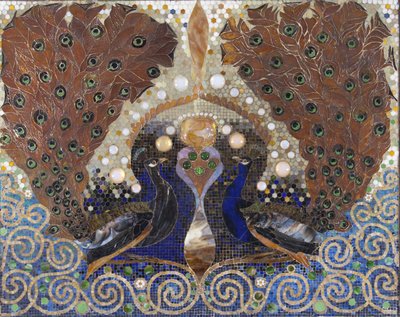 Mosaico de pavo real del vestíbulo de entrada de la casa de Henry O. Havemeyer, Nueva York de Louis Comfort Tiffany