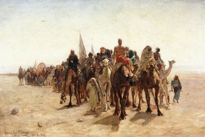 Peregrinos yendo a La Meca; Pelerins allant a la Mecque, 1890 de Louis Comfort Tiffany