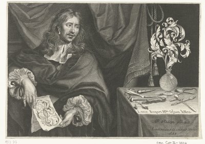 Impresión del título con el retrato de Louis Roupert Adornos para orfebres (título de la serie) de Louis Cossin