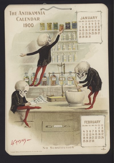 Ilustración para el Calendario Antikamnia, 1900 de Louis Crucius or Crusuius