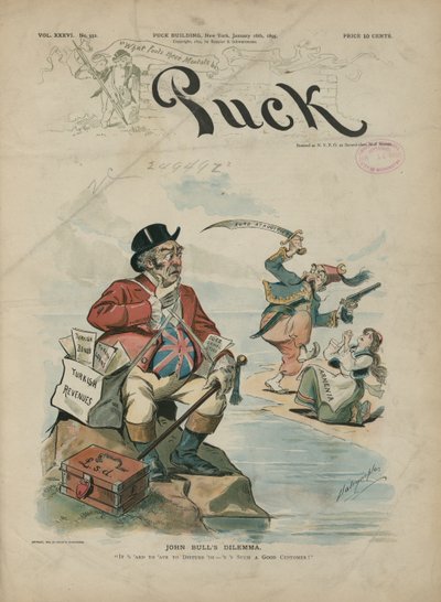 El dilema de John Bull, Revista Puck de Louis Dalrymple