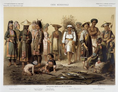 Grupos étnicos alrededor de 1870 en “Viaje de exploración en Indochina 1866-1868” por Francis Garnier, París de Louis Delaporte