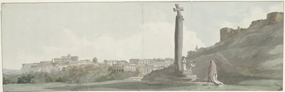 Vista de Arriano y monumento, altavoz de Jano
Vista de la ciudad de Arriano (Equotuticum), de un antiguo monumento llamado Altar de Ianus, y de la fortaleza destruida (título en el objeto)
Viaje a Italia, Sicilia y Malta - 1778 (título de la serie) de Louis Ducros