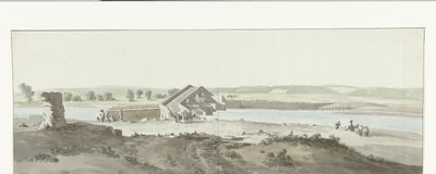 Vista de Canosa sobre el río Ofanto en Puglia
Vista del puente de Canosa sobre el río Ofanto (Aufidus) (título en el objeto)
Viaje a Italia, Sicilia y Malta - 1778 (título de la serie) de Louis Ducros
