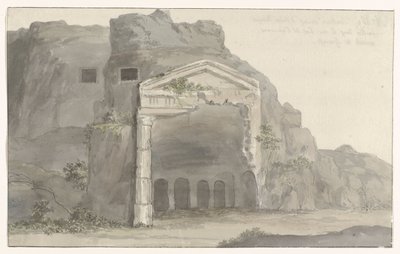 Tumbas con fachada de estilo dórico talladas en la roca cerca de Siracusa
Voyage en Italie, en Sicile et à Malte - 1778 (título de la serie) de Louis Ducros