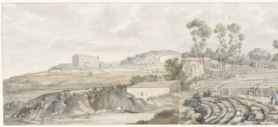 Interieur met trappen van theater in Syracuse
Vista del interior y de las gradas del Teatro de Siracusa (título en el objeto)
Voyage en Italie, en Sicile et à Malte - 1778 (título de la serie) de Louis Ducros